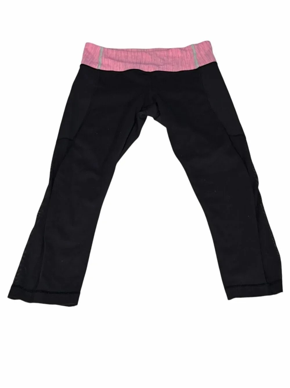 LULULEMON Breathe Easy Crop Legging Black Wee Are From Space Neon Pink Opal 4